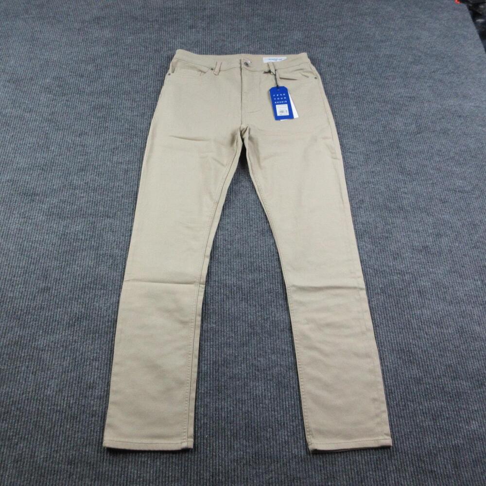 The Perfect Jean Pants Mens 36x36 Beige Chino Slim Skinny Stretch 35x36+* NWT